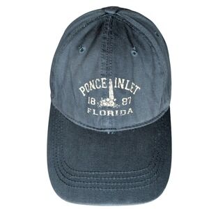 Ponce Inlet Florida Lighthouse 1887 Baseball Cap Blue Adjustable Strap